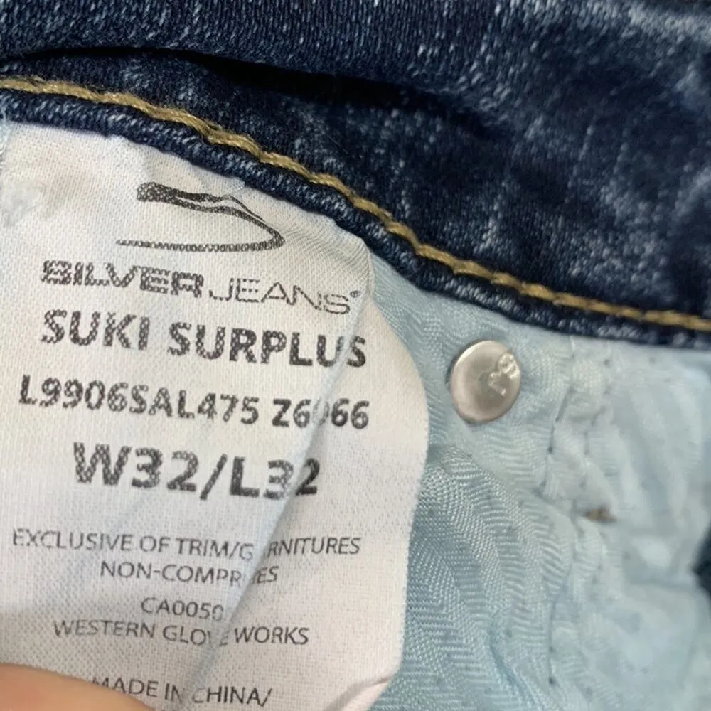 Silver Jeans Suki Surplus Thick Stitched Back Flap Pockets Boot Cut Jeans - Image 5