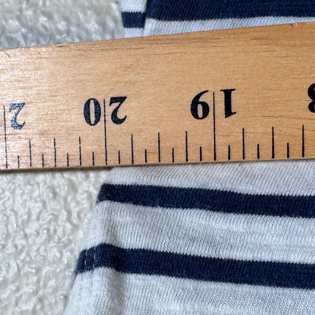 J Jill Blue White Striped Cotton Tee Shirt Womens S Nautical Natural Fibers Top - Image 3