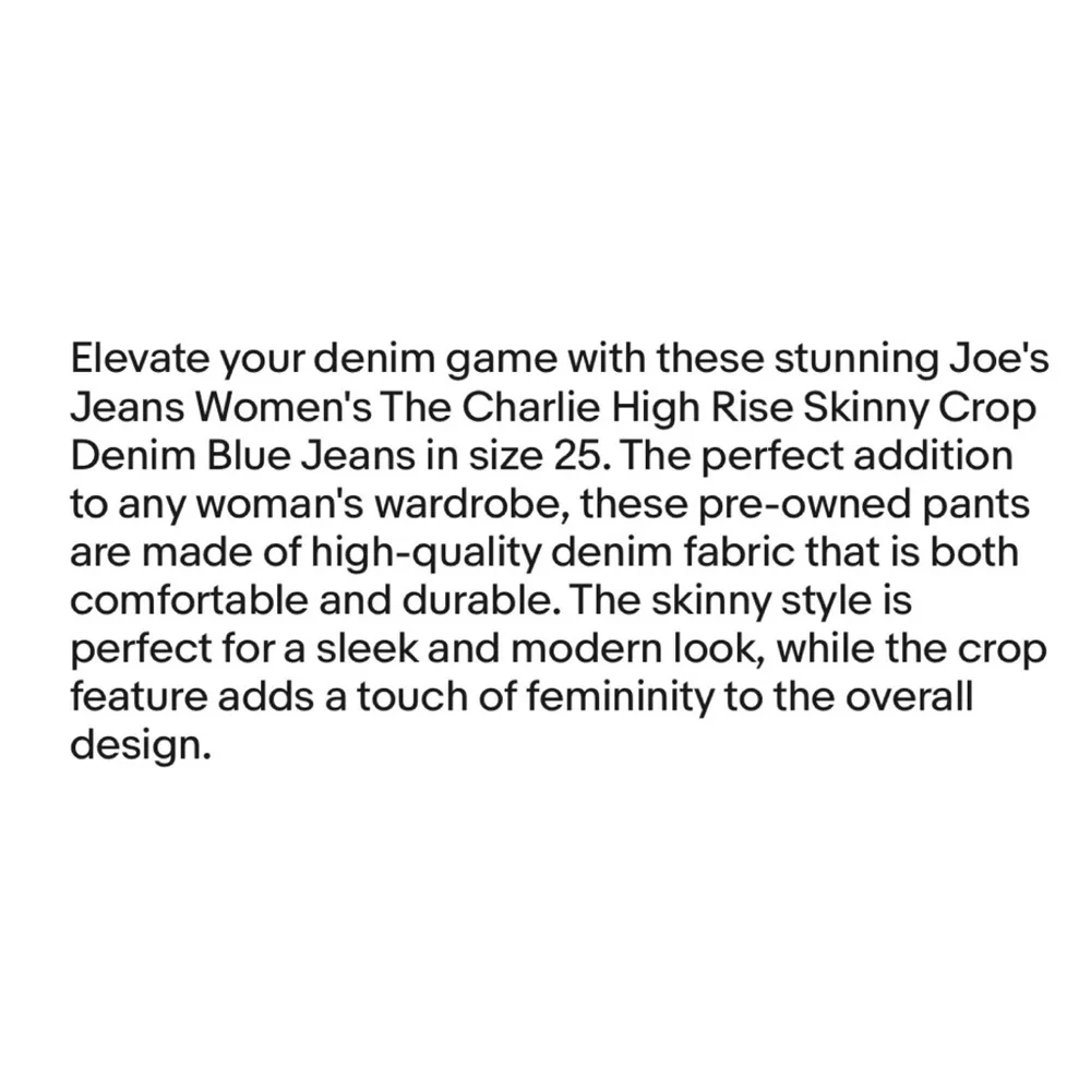 Joe’s Jeans | Women’s‎ The Charlie High Rise Skinny Blue Crop Jeans W25 - Image 5