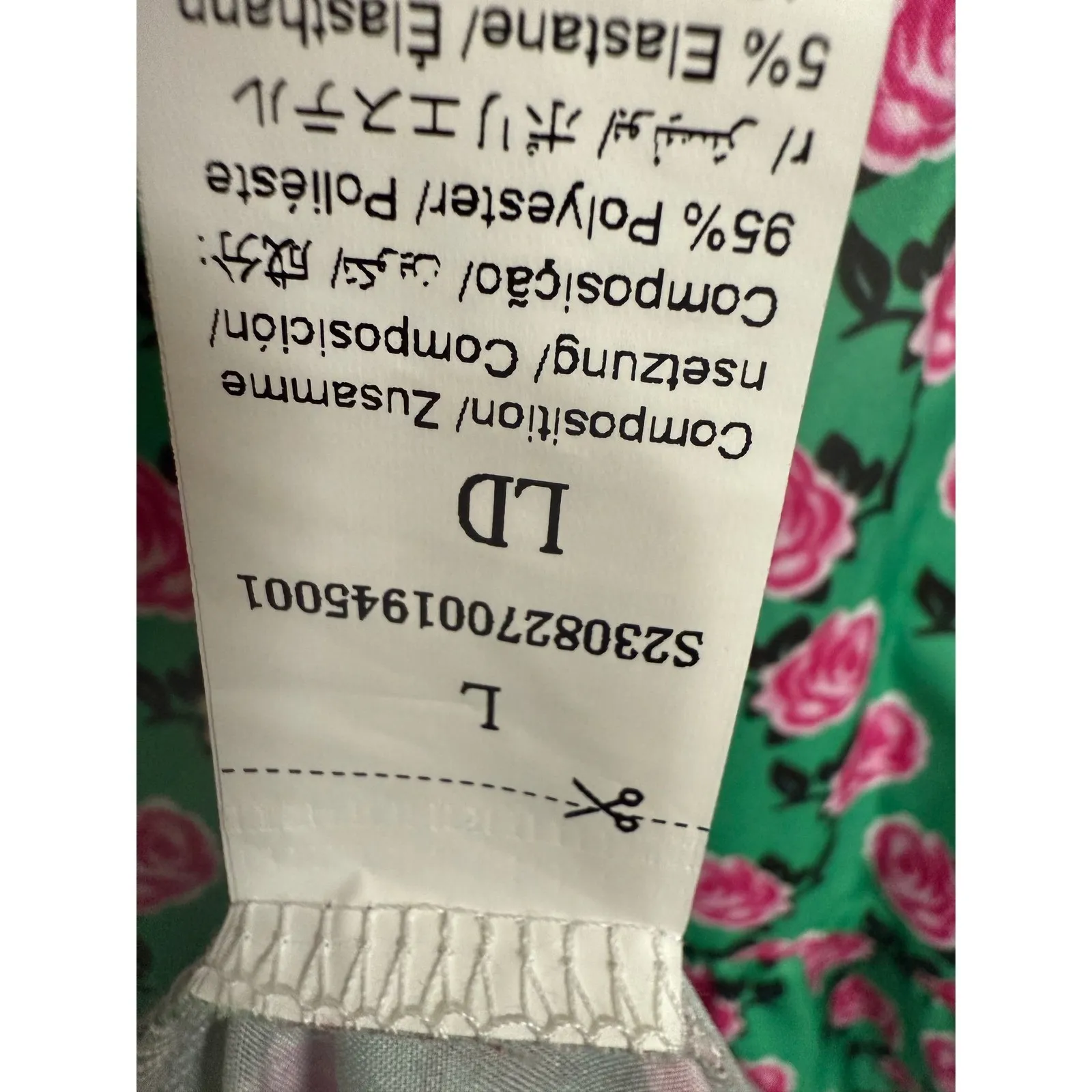 Bohemian Puff Sleeve Maxi Swing Dress Green Pink Floral Large Lightweight Party - Image 6