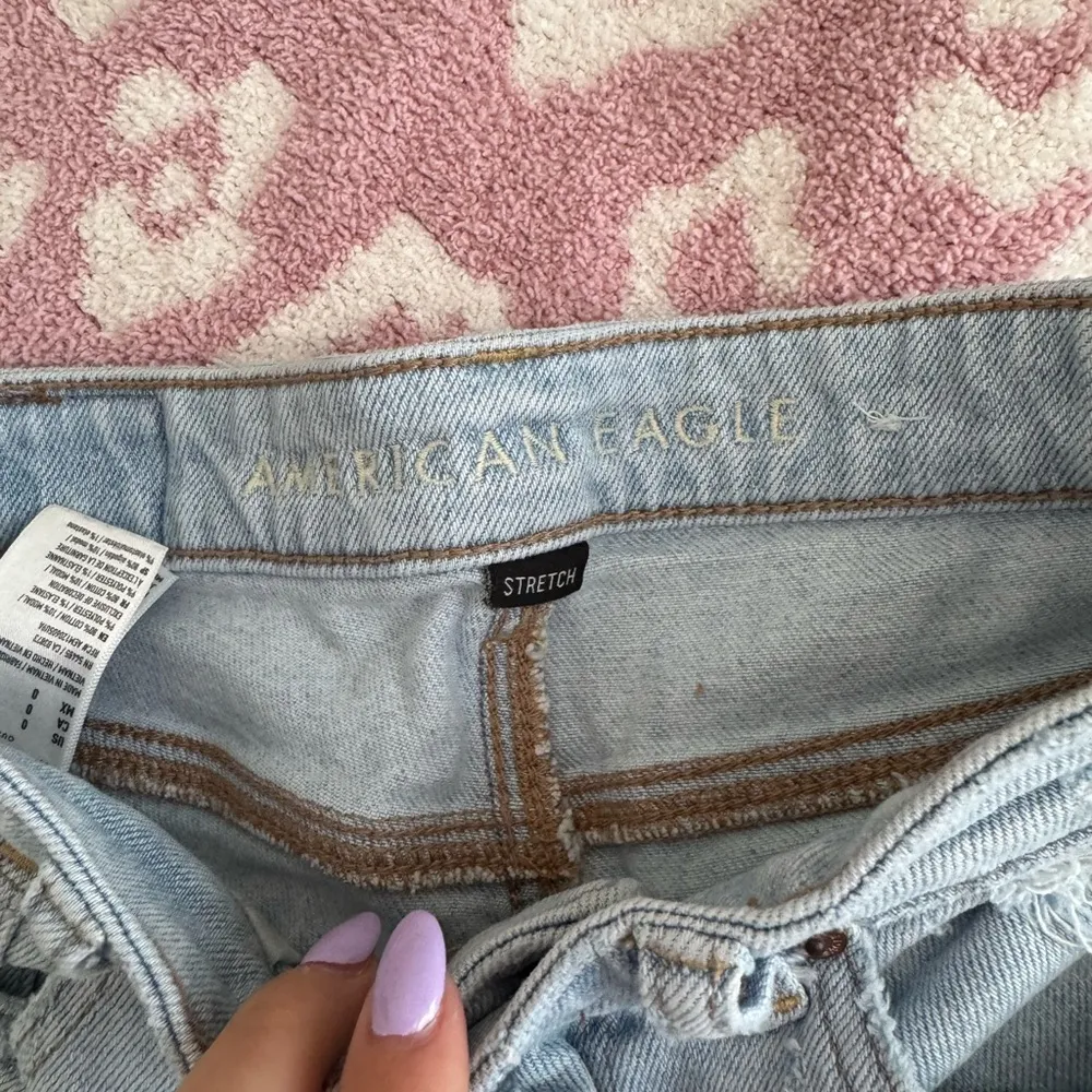 American Eagle Outfitters Light Blue Distressed Denim Shorts - Image 2