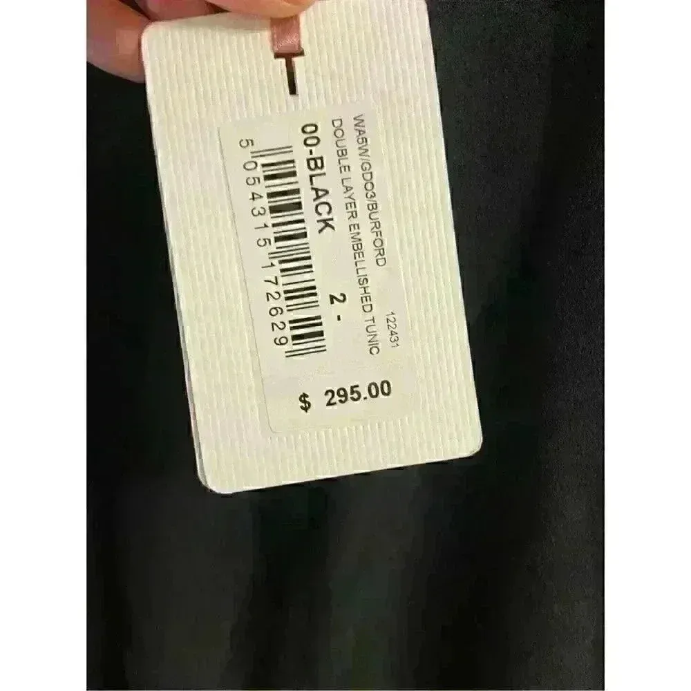 TED baker black double layer embellished tunic dress Sz 6‎ - Image 6