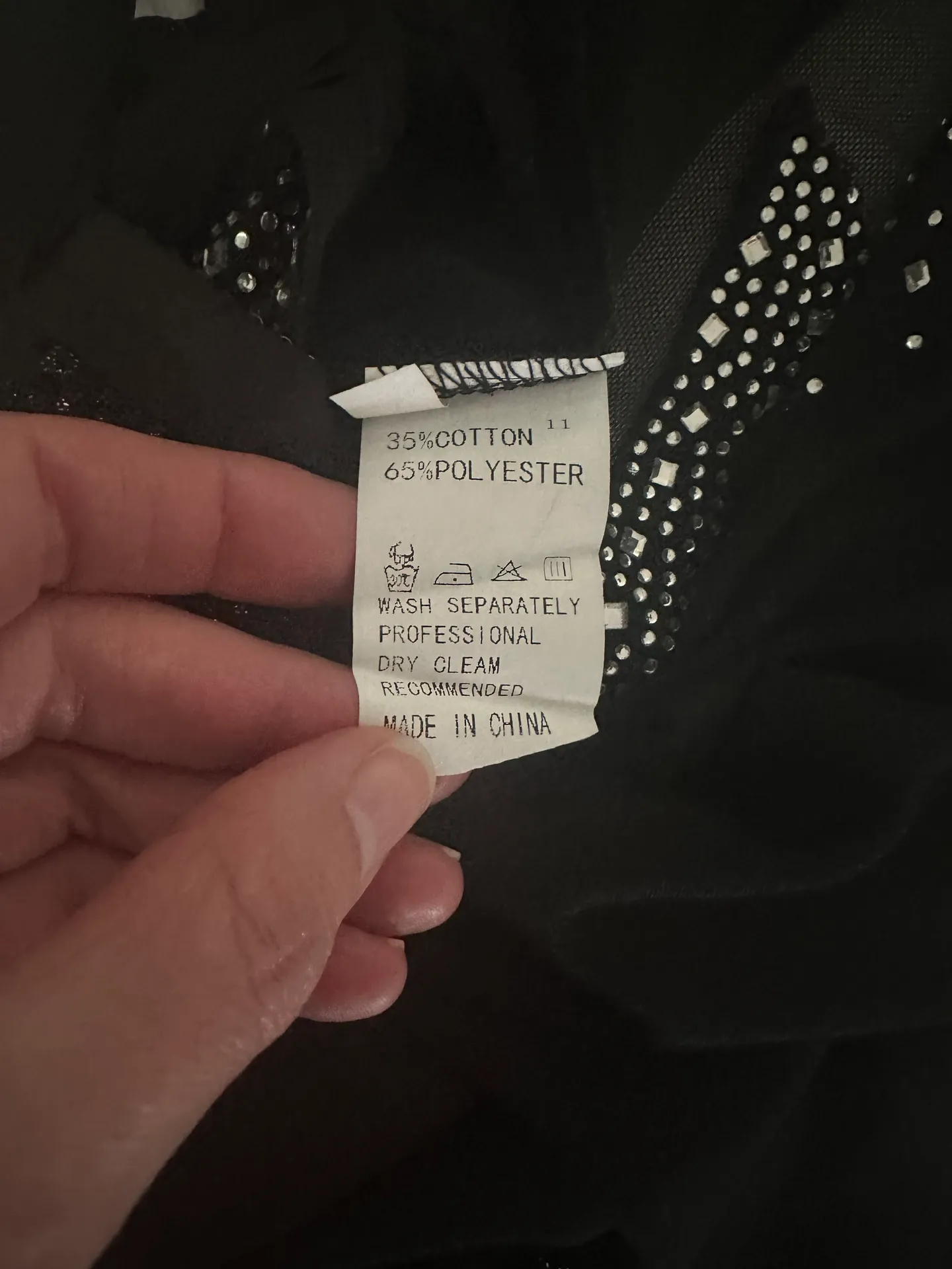 Sexy Sheer Rhinestones Long Sleeve Clubwear Party Evening Cocktail Dress XXL Black - Image 5