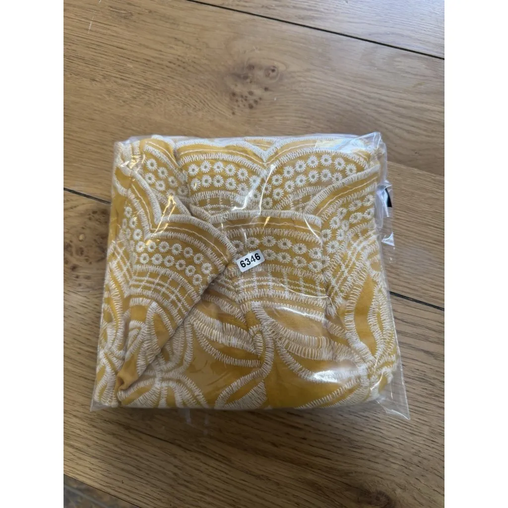 Solitaire Yellow Women Embroidered Top Sz S‎ Boho Romantic Hippie Gypsy Peasant - Image 10