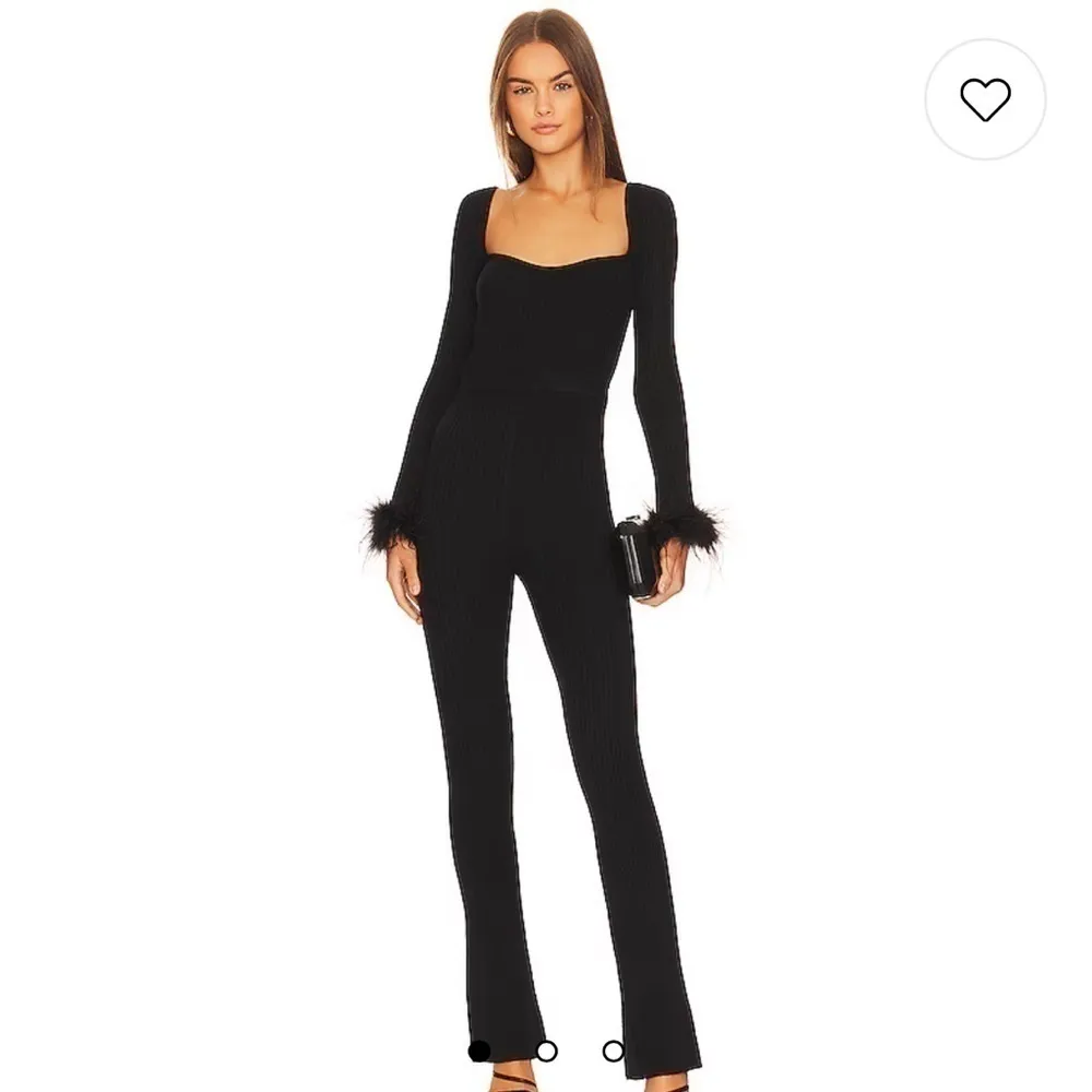NWT Lovers and Friends Evana Feather Jumpsuit in Black - Image 3