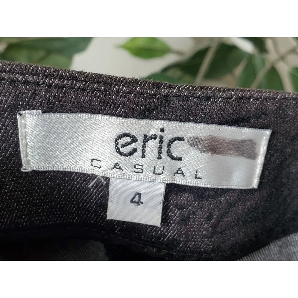 Eric Womens Gray Floral Cotton Mid Rise Side Zip Straight Leg Dress Pants Size 4 - Image 7