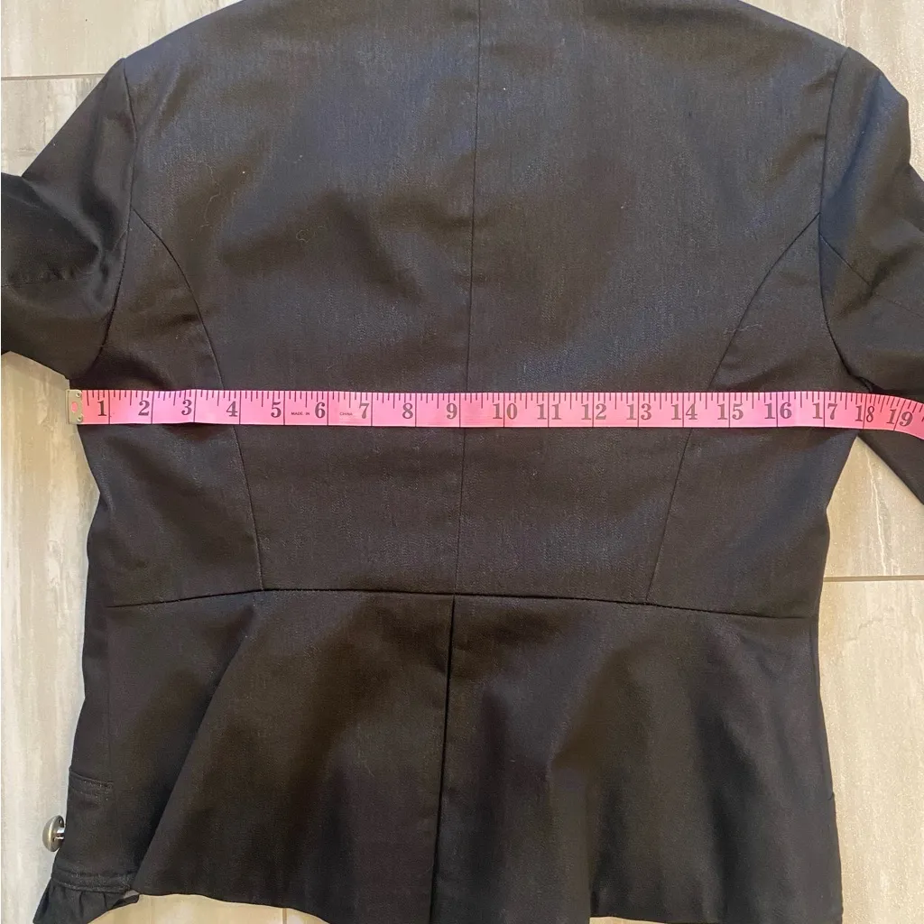 John Paul Richard Black Open Jacket with Decorative Buttons and Ruffles, Medium - Image 13