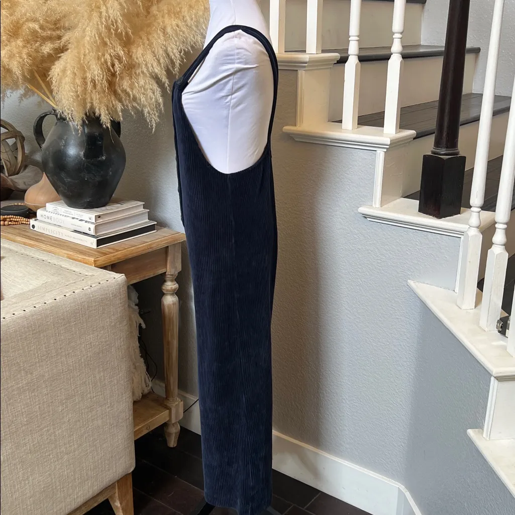 Madewell Texture & Thread Velour Corduroy Overalls Navy Blue Jumpsuit Size XS - Image 6