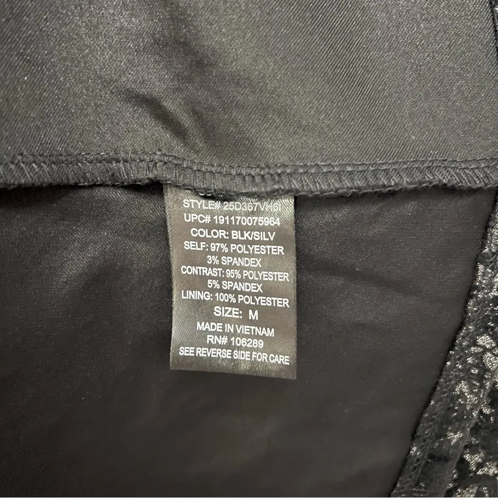 Three Pink Hearts Paisley Black Silver Mini Cocktail Dress Illusion Neckline M - Image 11