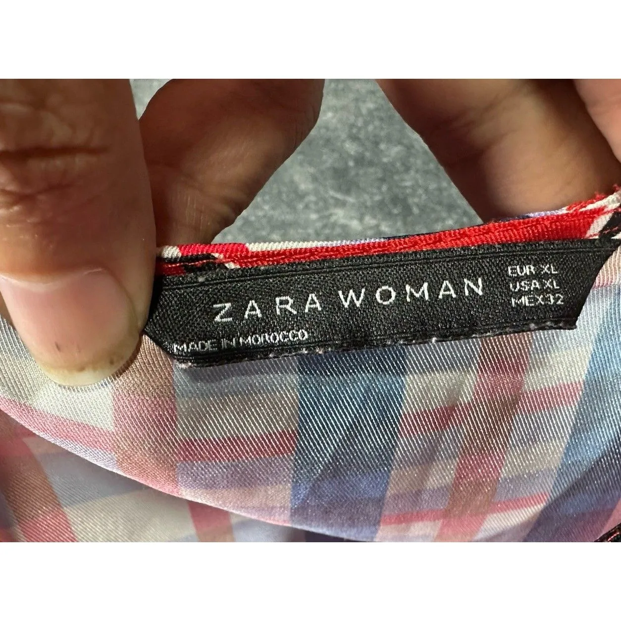 Zara Red Blue Multi Floral Paisley Bird Patchwork Blouse Top Size XL - Image 7