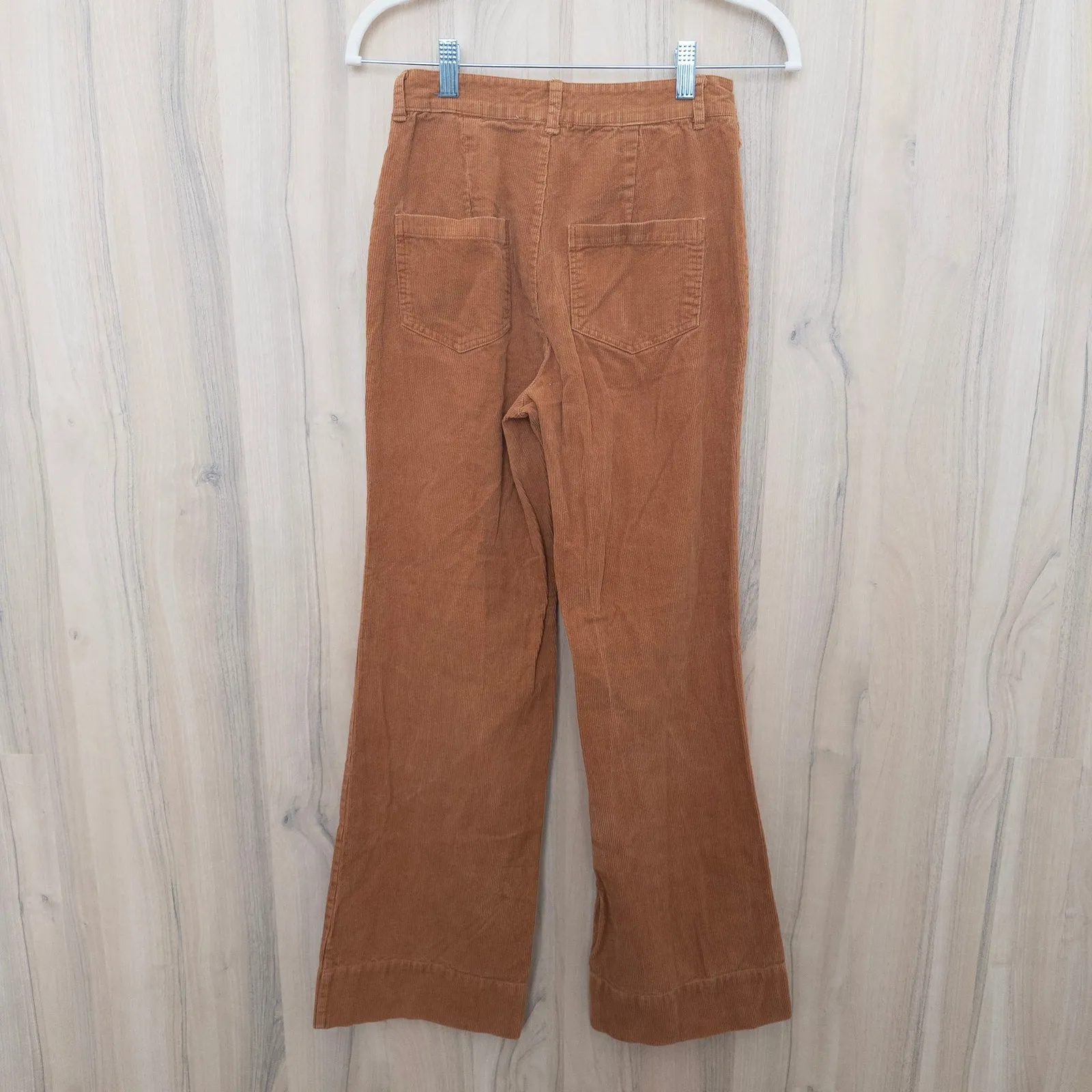 GB Womens Corduroy Flare Pants Size 1 XS Burnt Orange Split Hem Retro Minimalist - Image 7