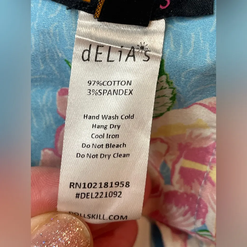 dELiA*s by Dolls Kill Long Hot‎ Summer Top and Mini Skirt Set Size XS/S Blue - Image 12