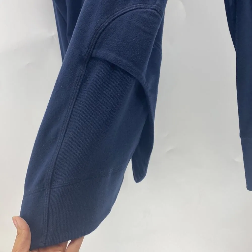 Sweaty Betty Navy Blue Escape Luxe Italian Fleece Hoodie Hoody longline cozy S - Image 9