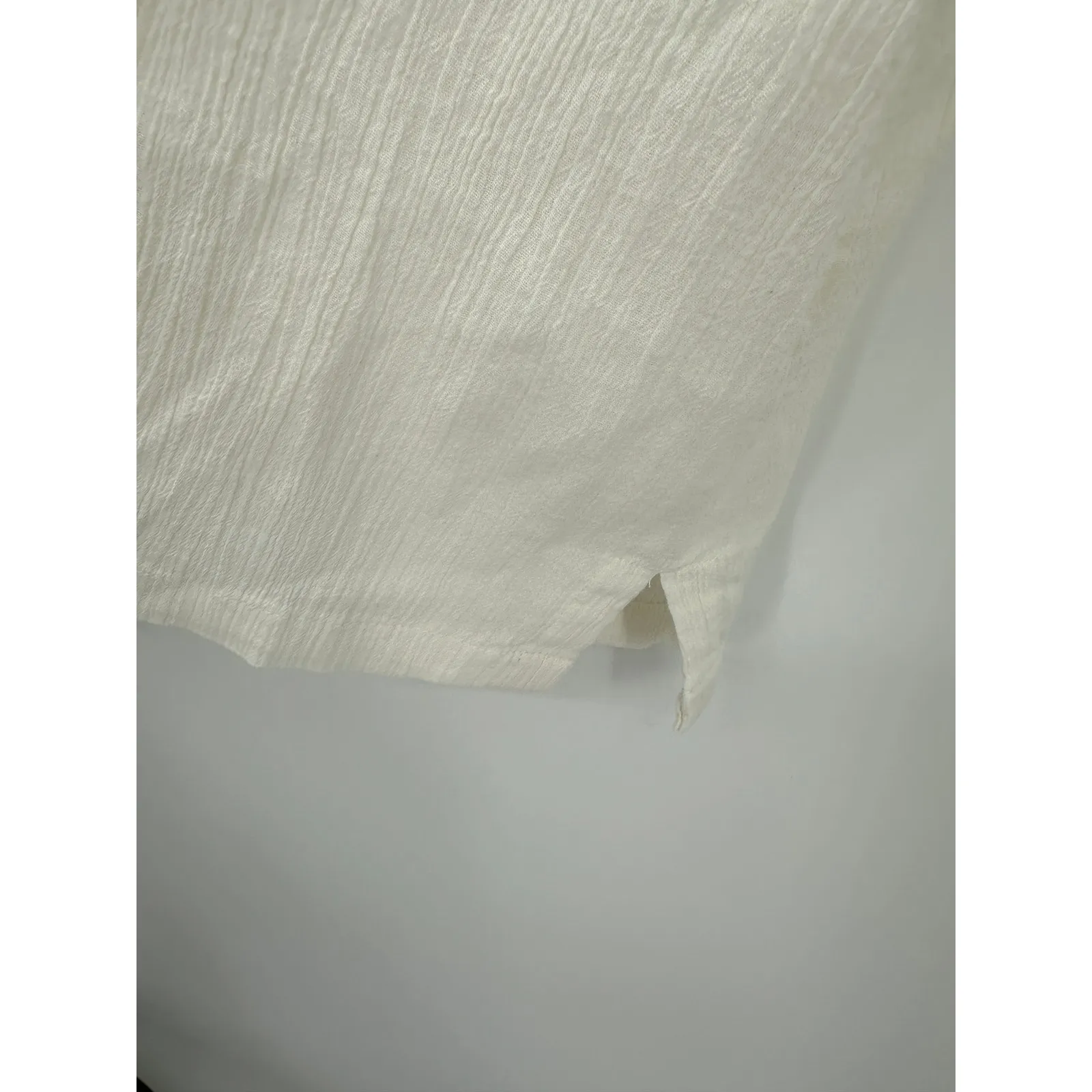 Loft Cream Ruffle Double V Shell Tank Top Blouse Women XL NWT Summer Boho - Image 9