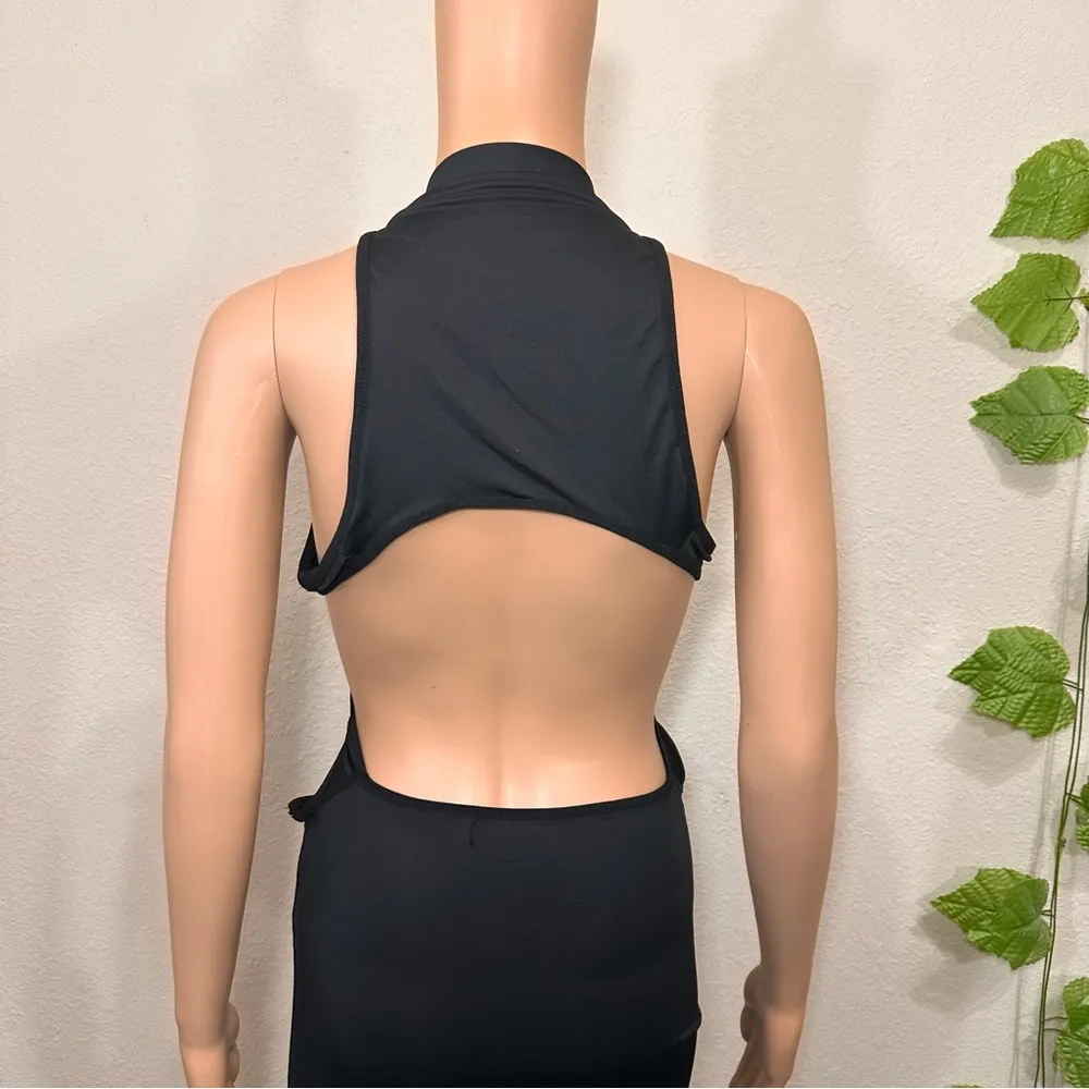 Black Strappy Club Sexy Dress New - Image 7