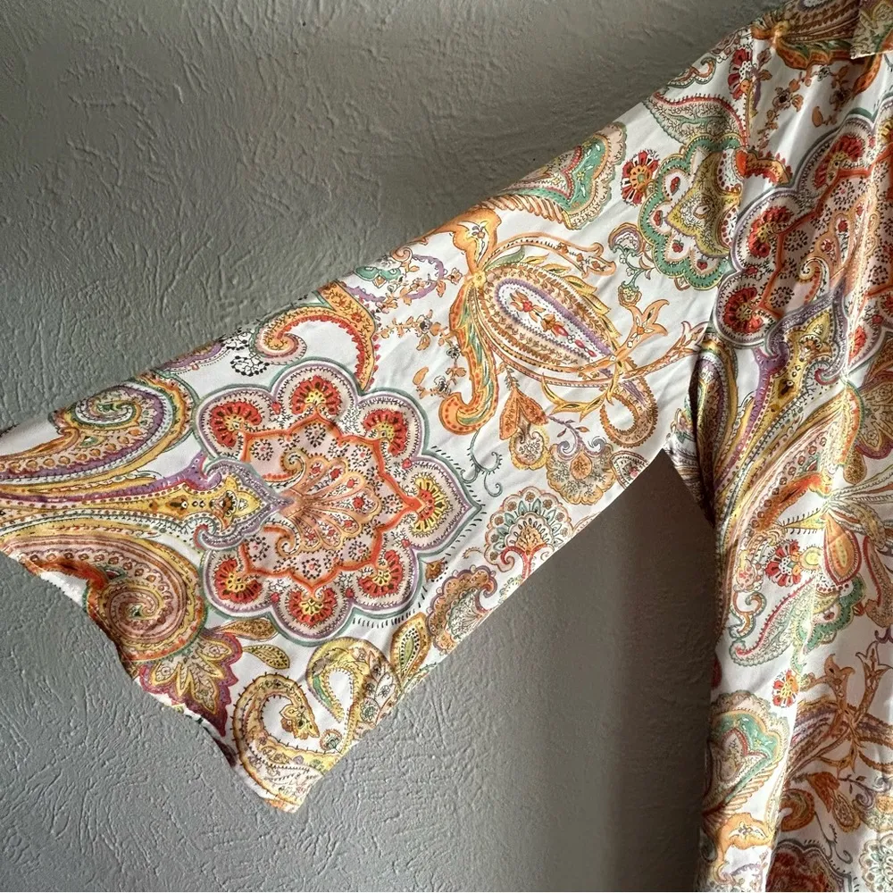 Paisley Print Belted Tunic Style Dress Sz XS Blogger Favorite - Image 6