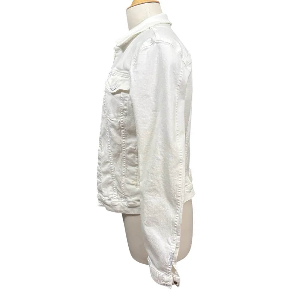 7 For All Mankind White Denim Jean Jacket M Women’s - Image 7