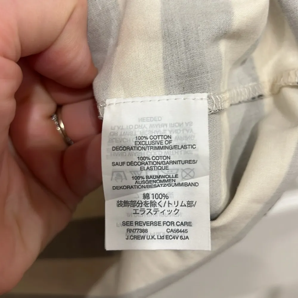 J. Crew Striped Off Shoulder Dress Womens Navy Blue White Size XS - Image 8