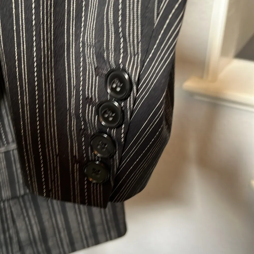 Pinstripe Four Buttoned Blazer Jacket Work Wear Size 14/16W - Image 5