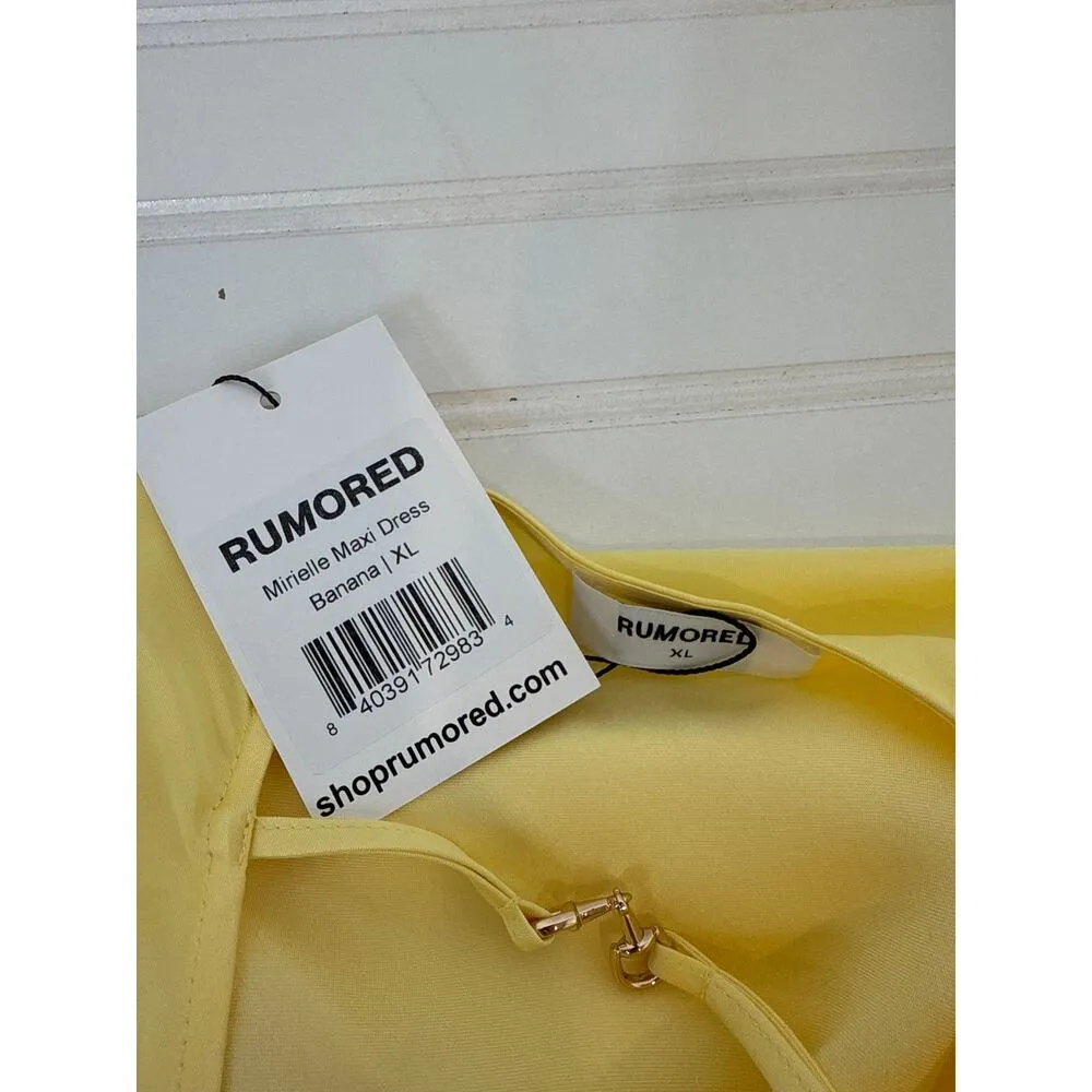 NWT Rumored Mirielle Maxi Dress Banana Yellow Open Back Formal Wedding Size XL - Image 7