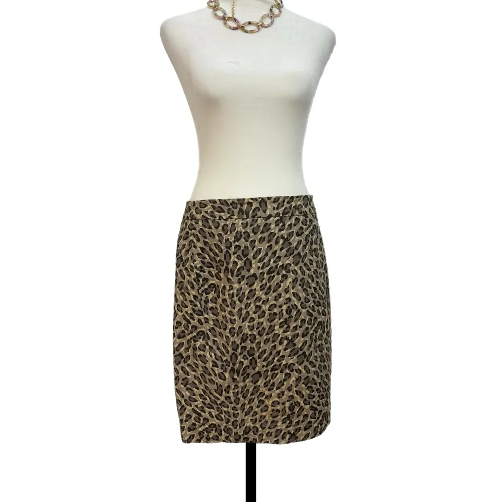 Ann Taylor LOFT Skirt Womens Sz 6 Petite Preppy Animal Print City Chic Pencil - Image 2