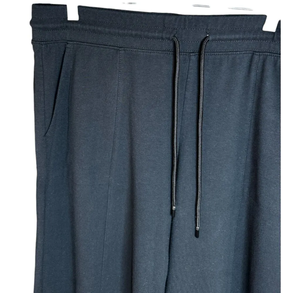 Denim & Co. Active French Terry Wide Leg Pant Black Large - Image 11