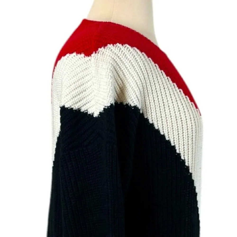 Time and Tru Sweater Chunky Shaker Knit Black Red Cream Women’s Size XL 16/18 - Image 7