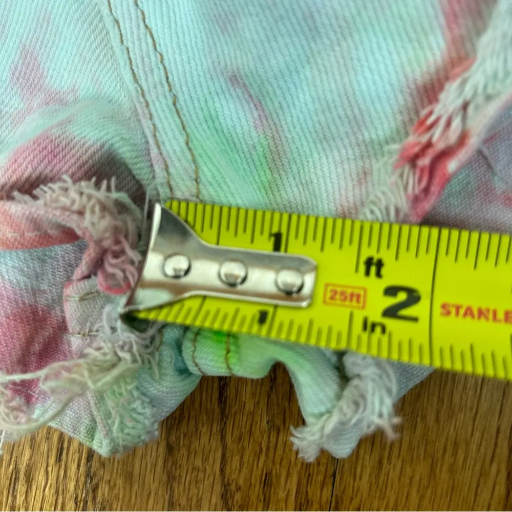 Vintage Wrangler Tie Dye Distressed Cut Off Denim Shorts Size 27 - Image 14