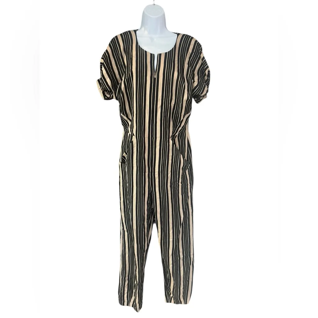 Zero‎ by Maria Cornejo Stripe jumpsuit size 6 Black - Image 3