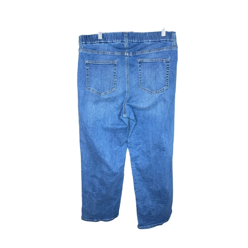 Denim & Co. Stretch Wide Leg Jeans with Seam Detail Medium Wash 14 Reg. - Image 4