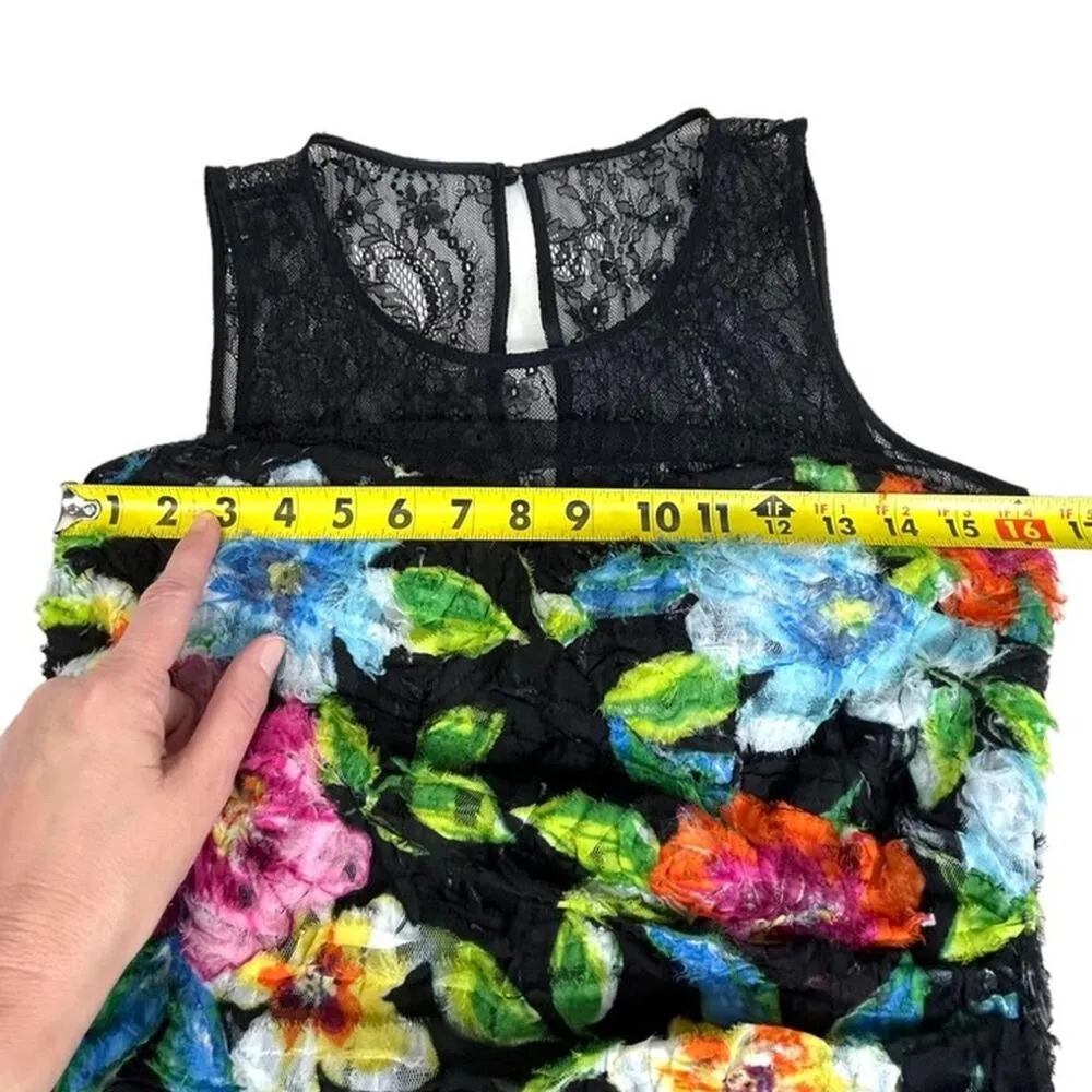 Aidan Mattox | 8 | Floral Sheath Lace Textured Cocktail Dress Mini Bodycon - Image 7