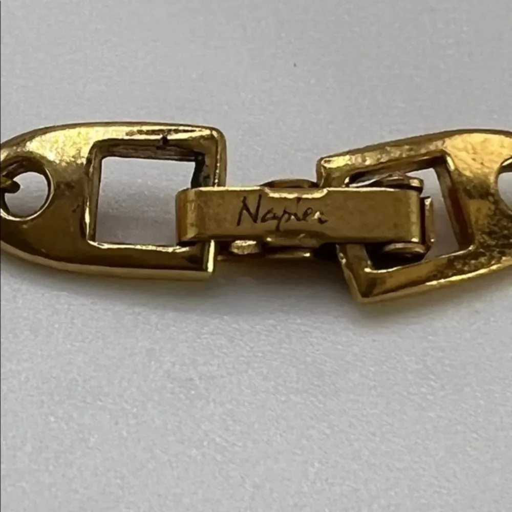 Vintage‎ Napier Ivory And Gold Beaded Statement Necklace White - Image 6