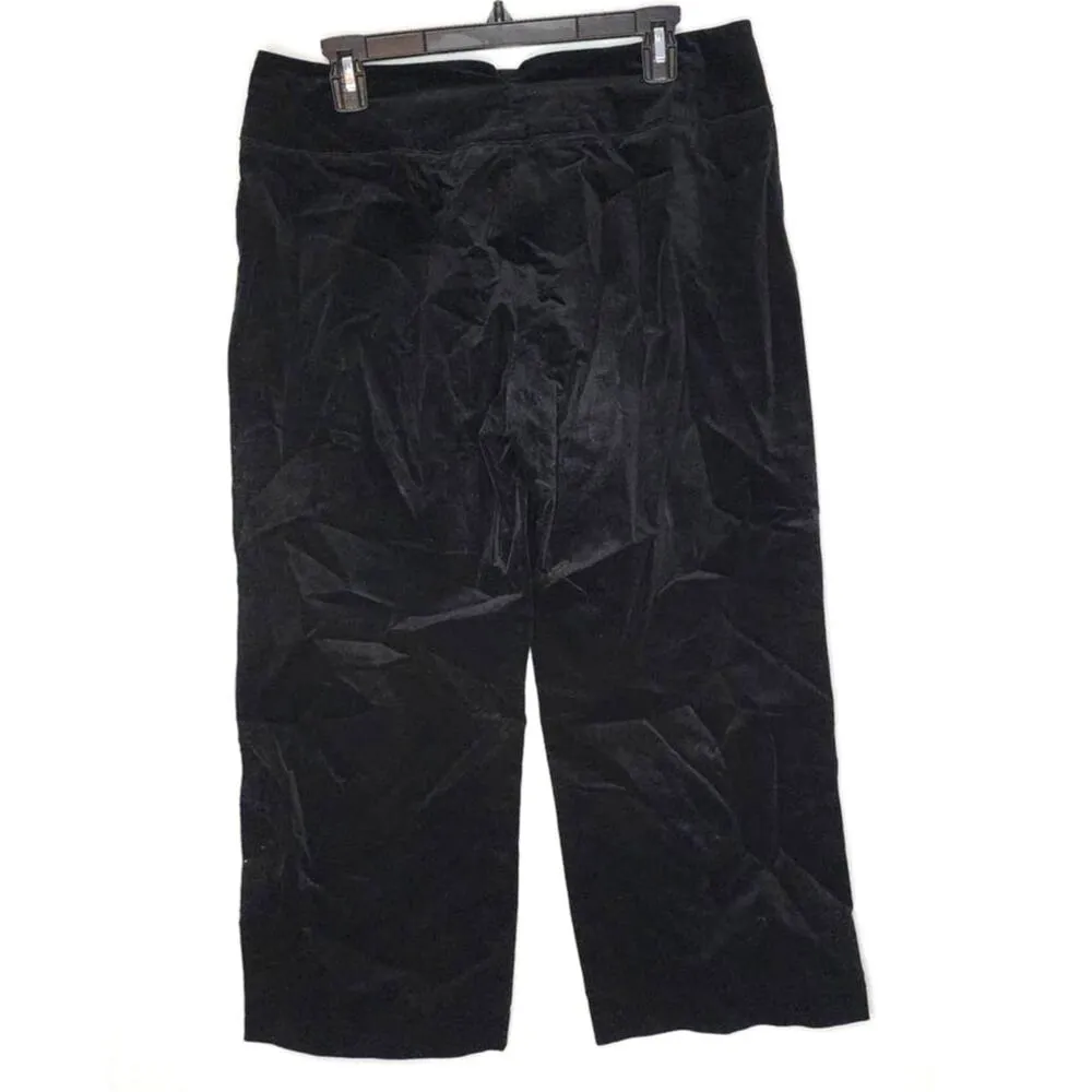 Harve Benard Black Velvet Capri Wide Leg Pants Size 8 - Image 2