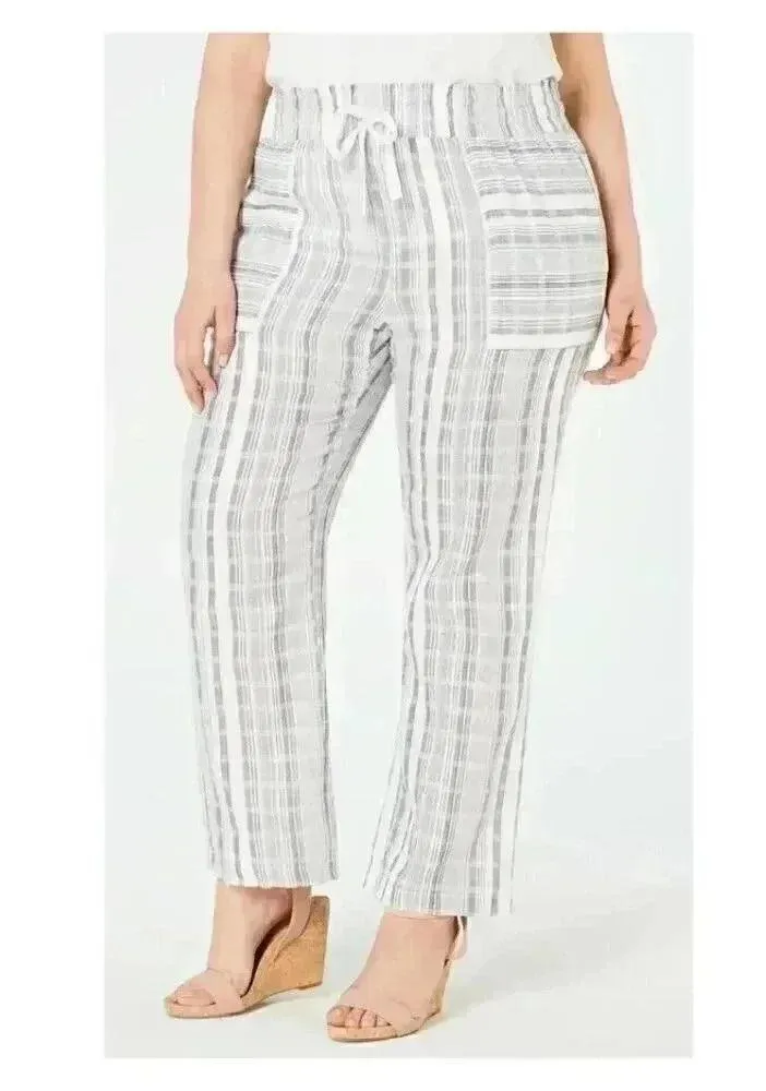 NY COLLECTION 100% Cotton Striped Pull On Casual NWT 1X - Image 4