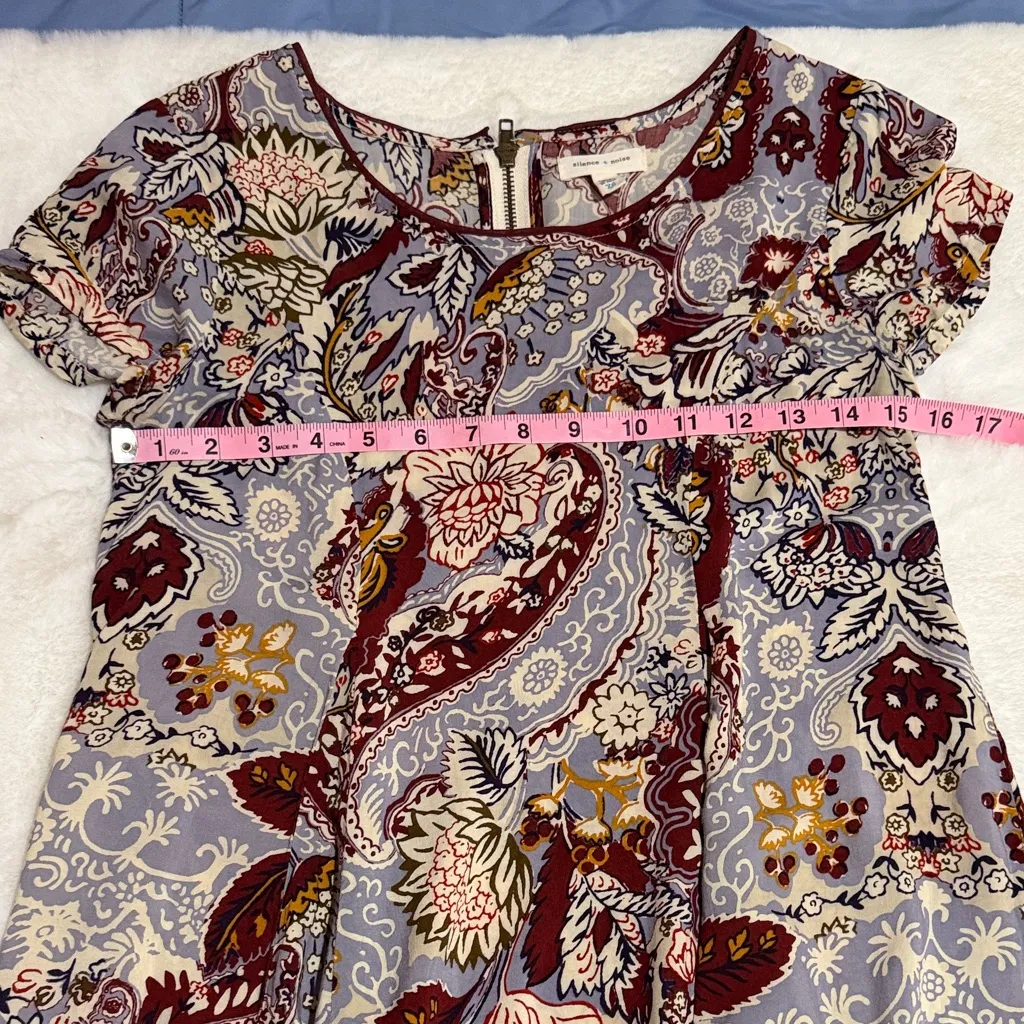 Silence + Noise Urban Outfitters Dress Sz XS Floral Cap Sleeve - Image 9