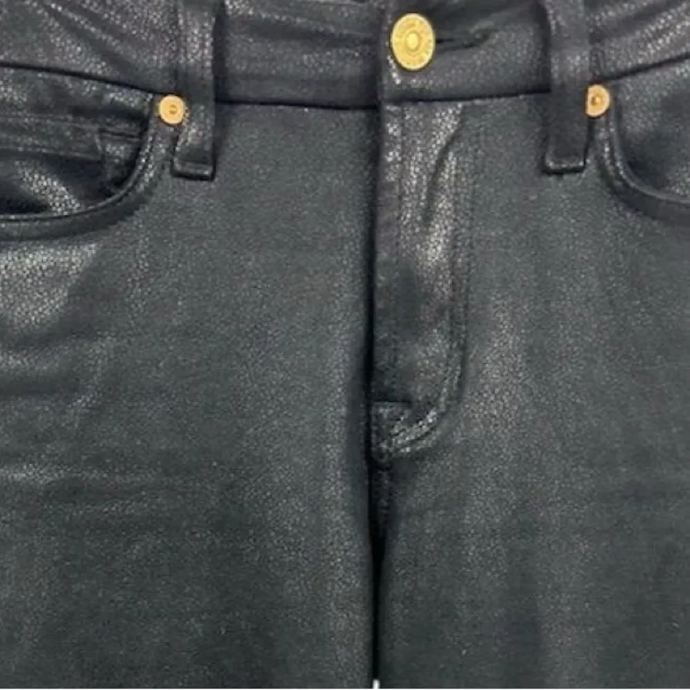 7 For All Mankind Women's Skinny Jeans Size 24 Black Coated - Image 5