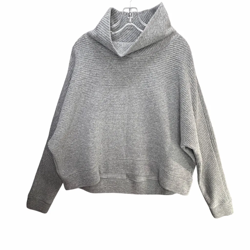 Zella Carey Ridge Pullover Sweater Womens XL Gray Funnel Neck Cozy Sporty Casual - Image 2