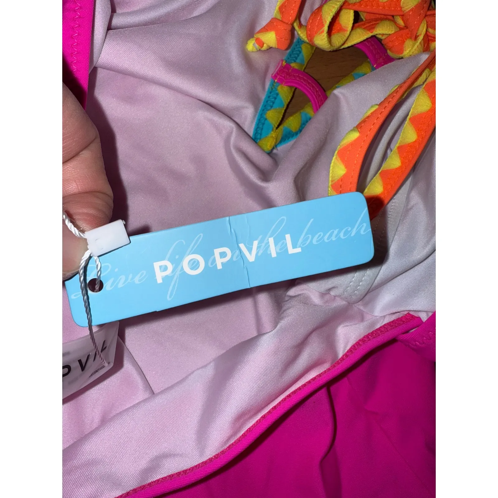 Popvil XL One Piece Swimsuit Hot Pink Criss Cross Bathing Suit neon bathing suit - Image 6