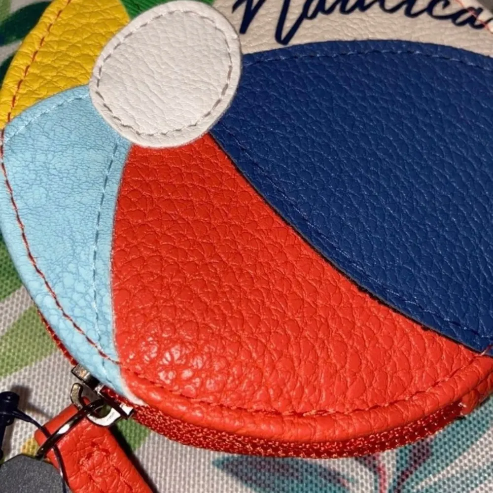 Nautical Beach Ball Coin Purse Keychain - Image 2