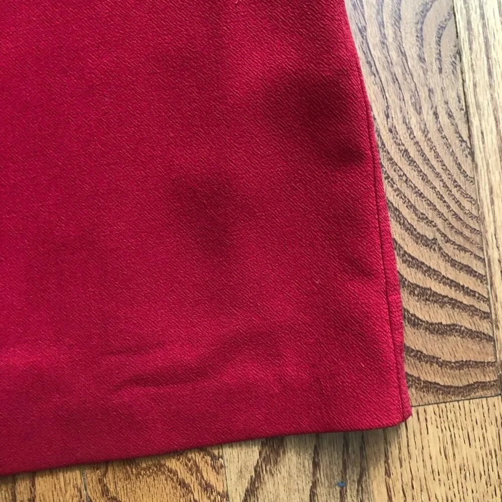 Trina Turk Cherry Red Rose Shift Ruffles Neckline Sleeveless Women’s Size 8 - Image 9