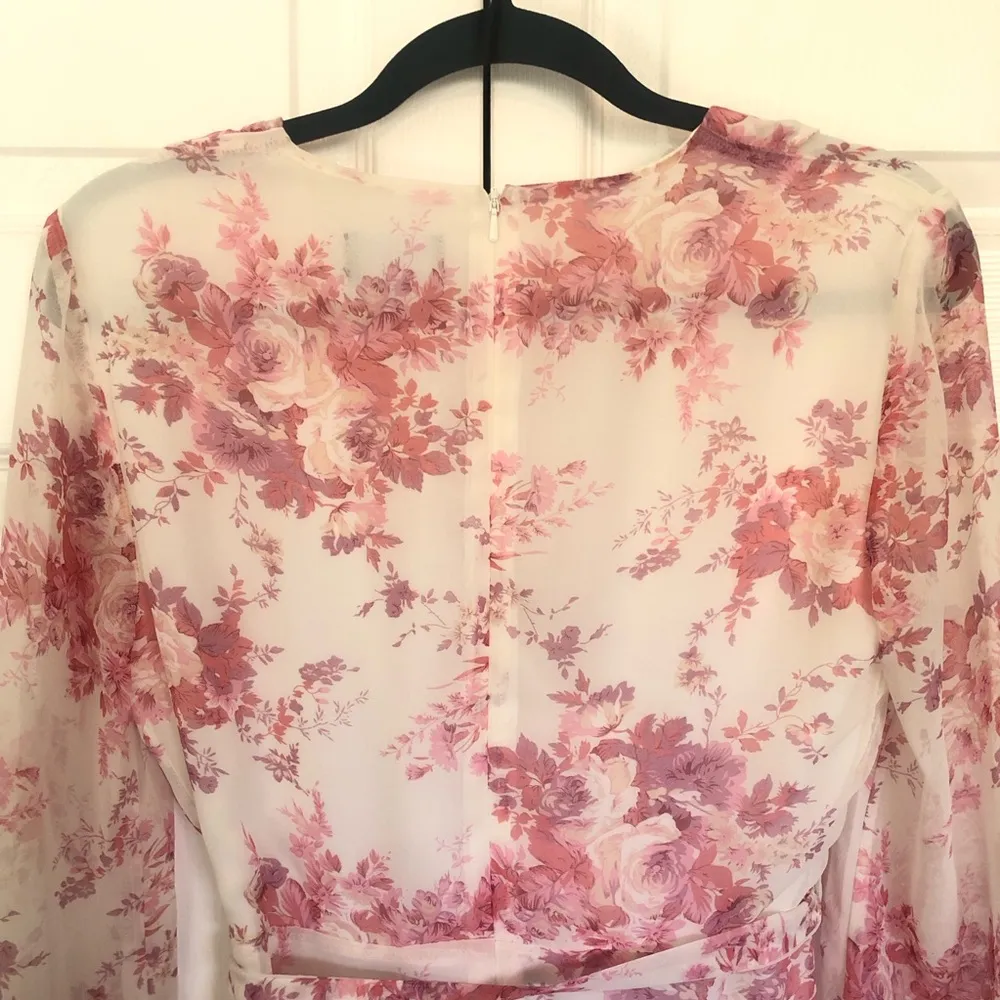 Bardot White and Pink Floral Dress Size US M (8) - Image 11