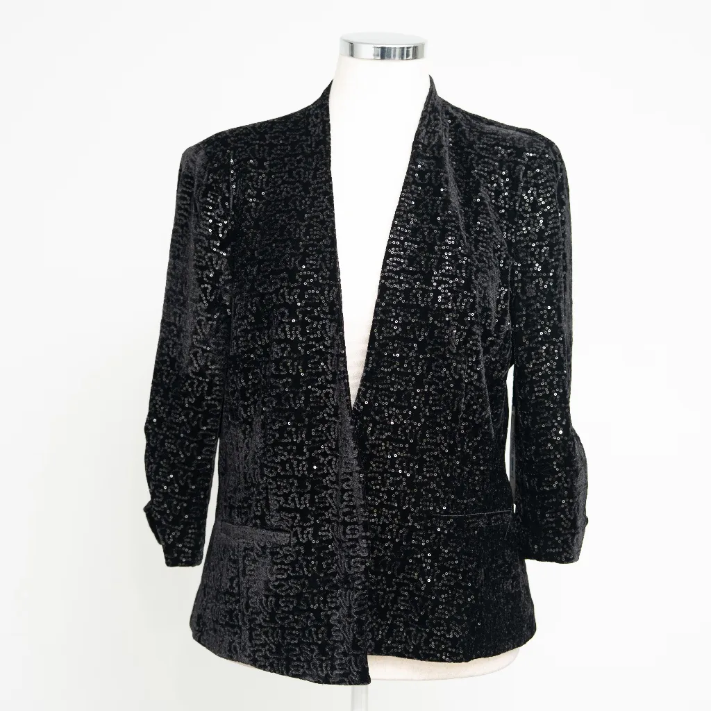 Eliza J - Sequinned Velvet Blazer - Image 2