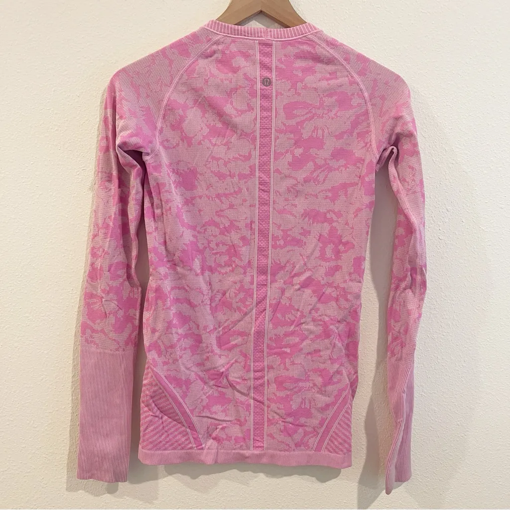 Lululemon Swiftly Tech Long Sleeve Crew Heathered Raspberry size 2 pink - Image 3