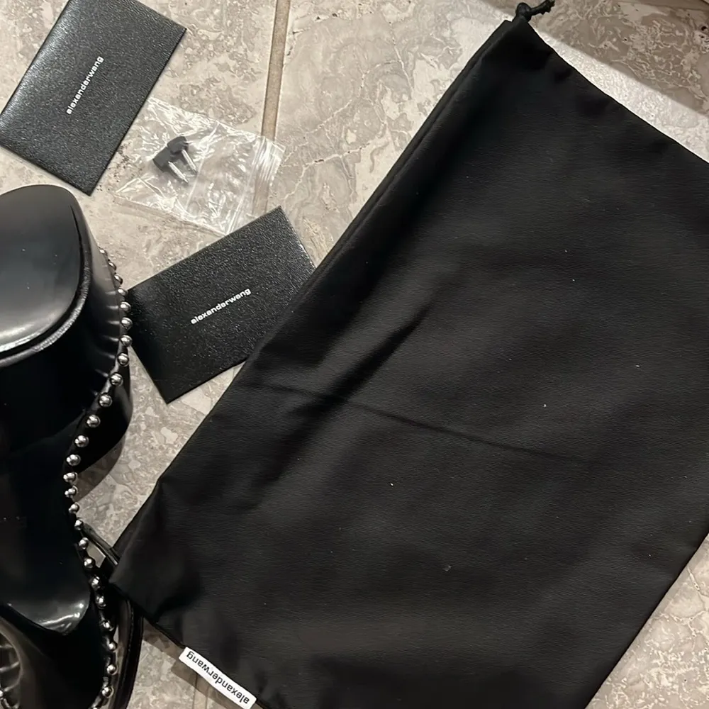 Alexander Wang Nova Ankle Strap 145 Studded Platform High Heel Sandals 35.5 NEW - Image 14