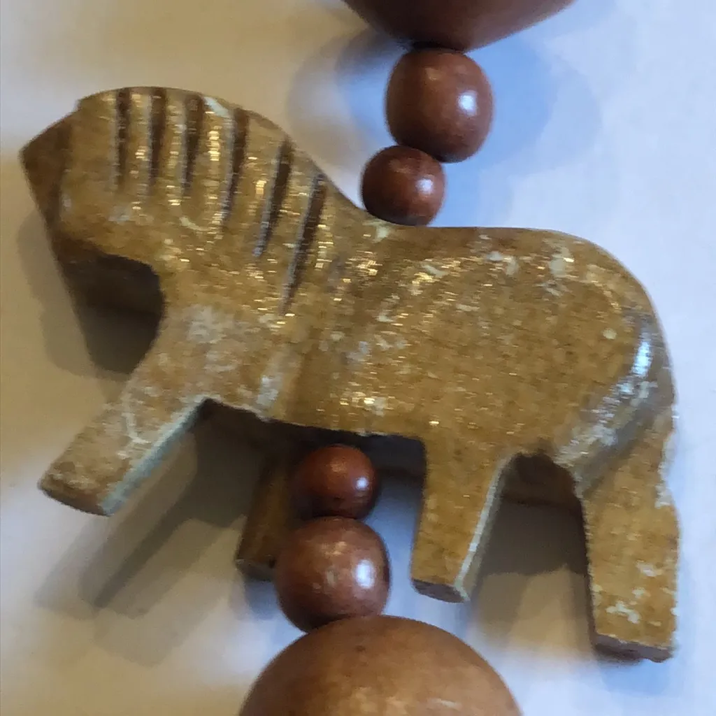 Wooden Beaded Boho Animal Accents Retro Necklace Brown - Image 4