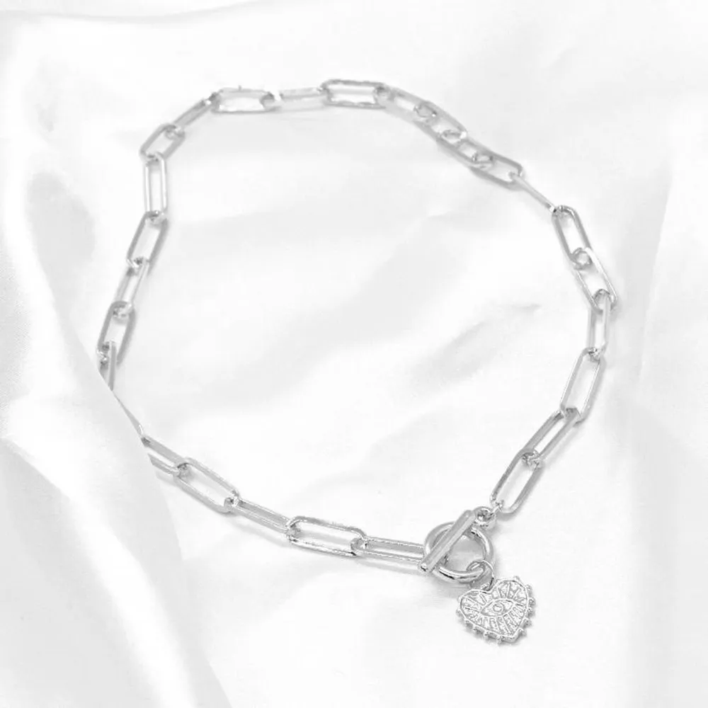 Evil Eye Toggle Chain Necklace Silver - Image 3