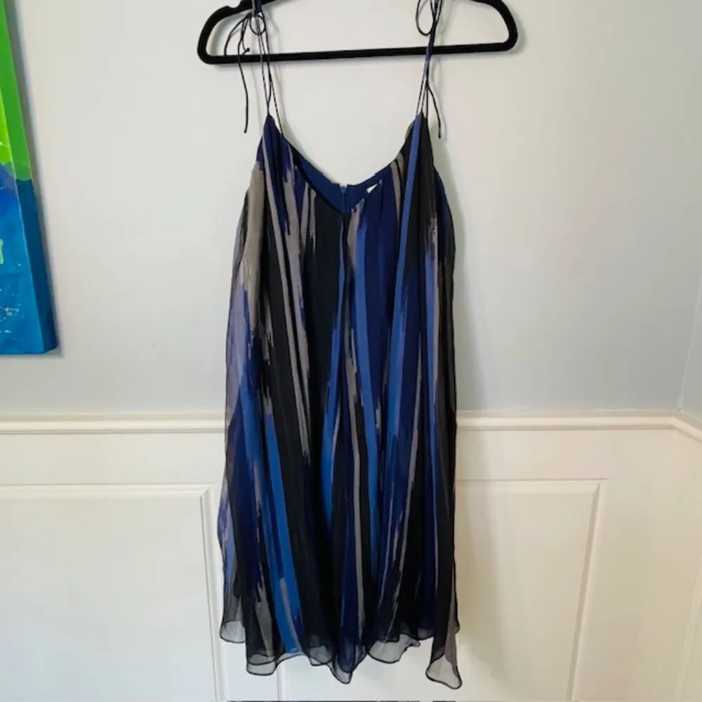 Halston Heritage Romantic Flowy Handkerchief 100% Silk Mini Dress Large - Image 12