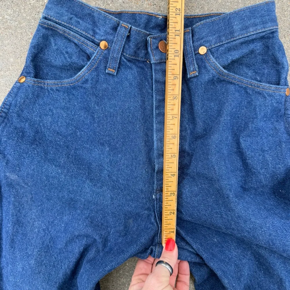 Y2K Wrangler 12MWZG Classic Fit Long Rise Cowgirl Cut Tapered Leg Jeans 3/4x34 - Image 7