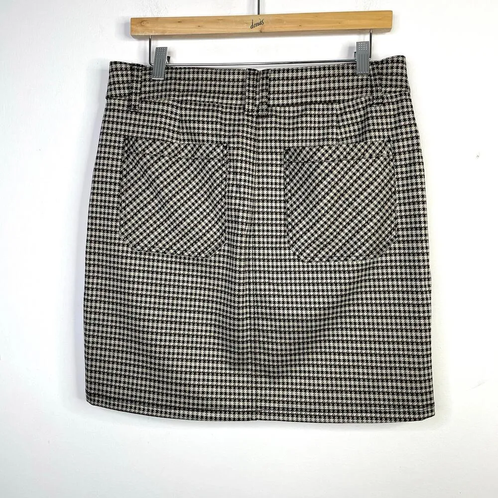 Democracy Ab-Solution Madeleine Houndstooth Ponte Knit Utility Short Skirt 8 new - Image 5