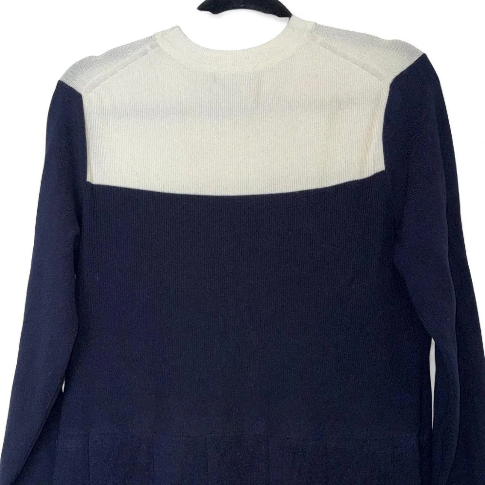 Tommy Hilfiger Navy & Cream Contrast Knit Sweater Dress size XL - Image 6